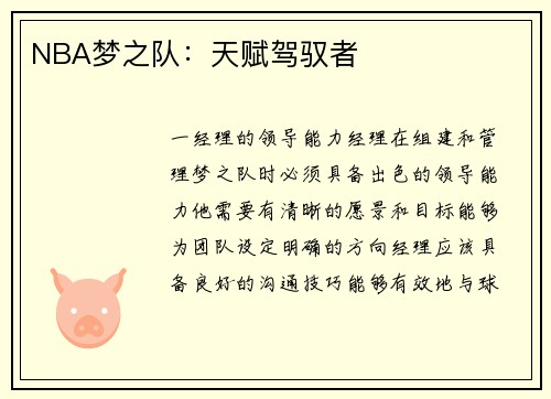 NBA梦之队：天赋驾驭者